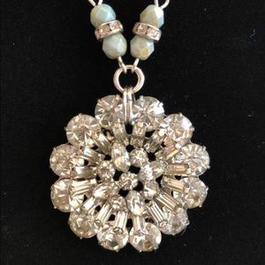 Vintage Weiss rhinestone medallion necklace